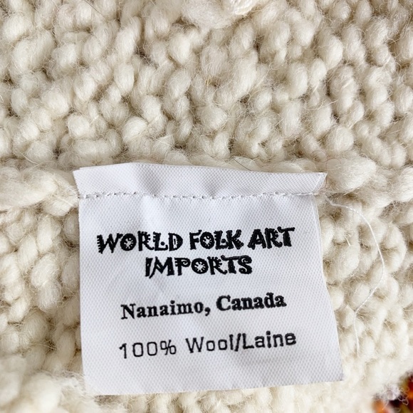 World Folk Art Nanaimo Canada Knit Wool Fringe Jacket  Size XL - Picture 10 of 10